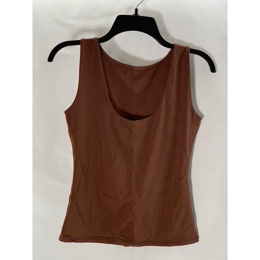 EASYGALA Women's Dark Brown Scoop-Neck Tank Top SZ S